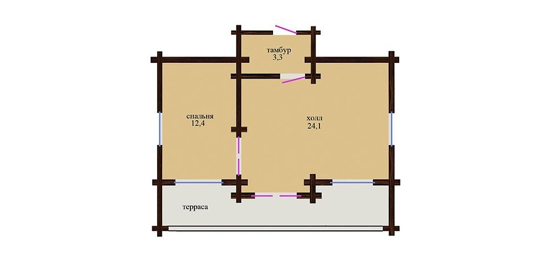 деревянный дом Зодчий план первого этажа