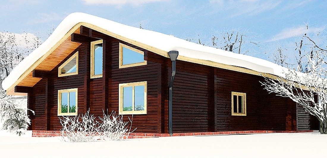 Дом из профилированного бруса скандинавский стиль — проект деревянного дома 139 м²