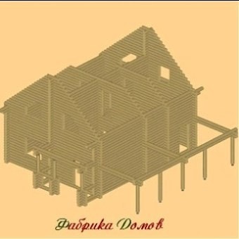 Дом из оцилиндрованного бревна, официальный проект деревянного дома «Экодом» 