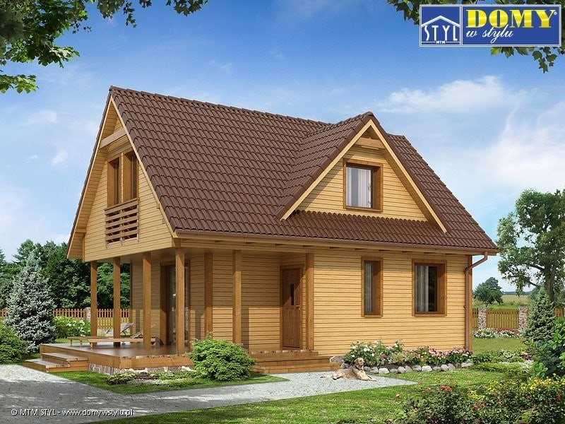 Проект Небольшой деревянный дом для семьи из 4 человек Poziomka 2 dr-S - 66,70 м2  