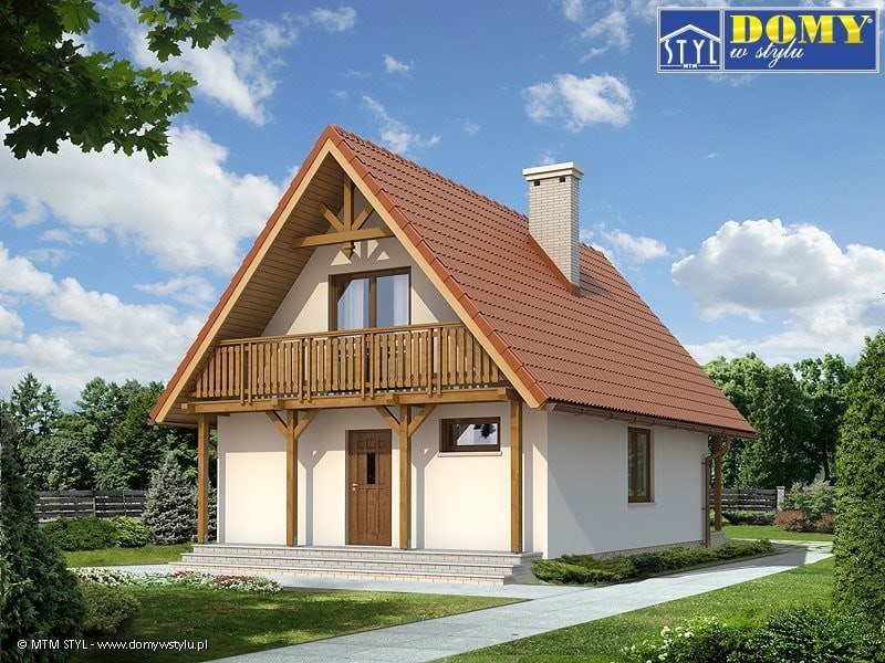 Проект Дом с мансардой Mikrus 2 dr-T - 76 м2  