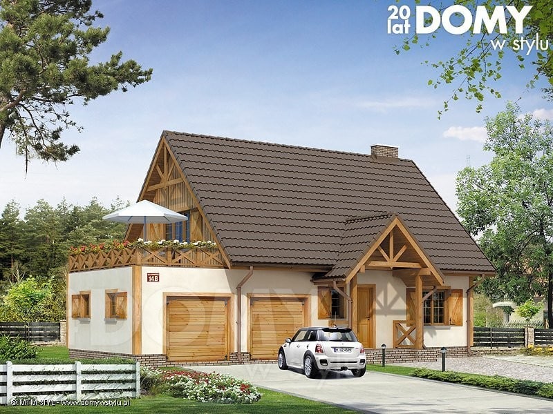 Проект Дом с гаражом Kawka 3 - 105 м2  