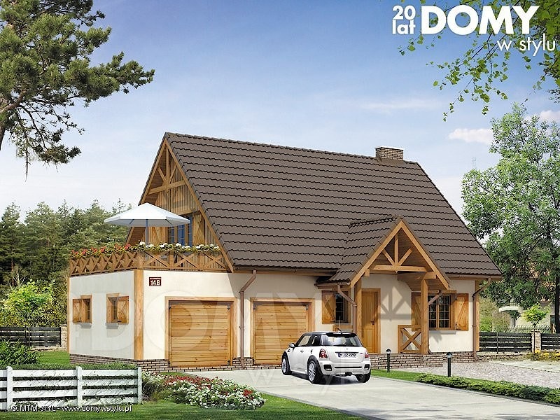 Проект Дом с гаражом Kawka 3 - 105 м2  