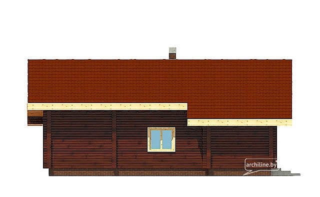 Дом из профилированного бруса скандинавский стиль, ленточный фундамент