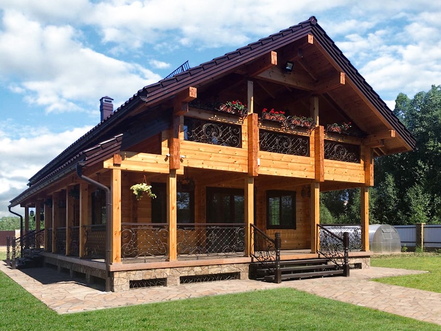 Деревянный дом из клееного бруса 175 м²  