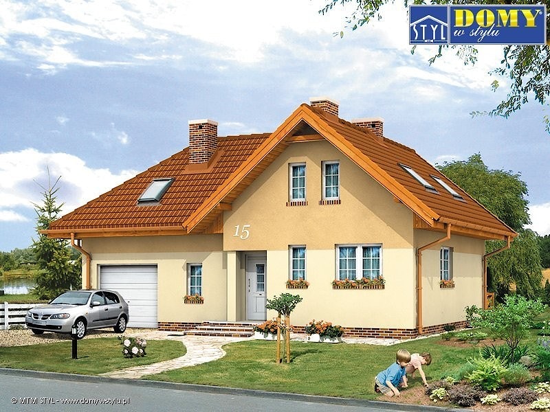 Проект Дом с гаражом Jaskółka - 96 м2  