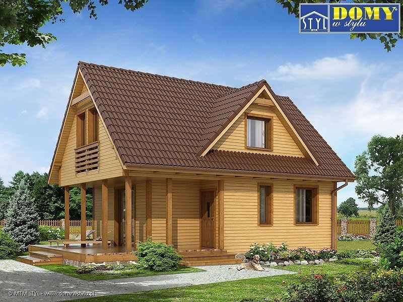 Проект Небольшой деревянный дом для семьи из 4 человек Poziomka 2 dr-S - 66,70 м2  