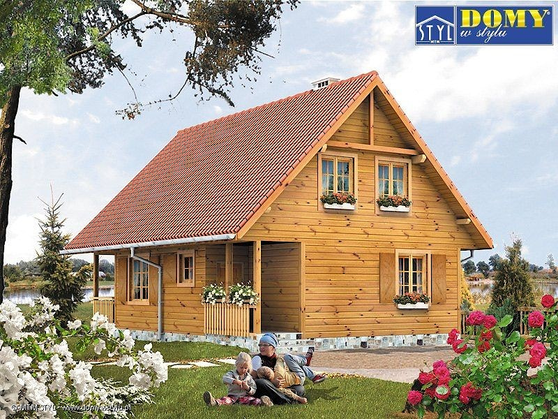  Живописный жилой дом в деревянно-каркасных технологиях Проект Jaśmin 2 dr-S - 101 м2  