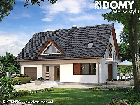 Проект Дом с гаражом Calineczka 2 - 137 м2  