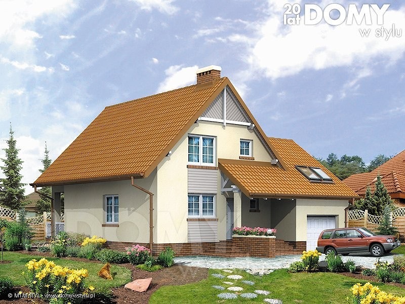 Проект Дом с гаражом Sopran 2 - 130 м2  