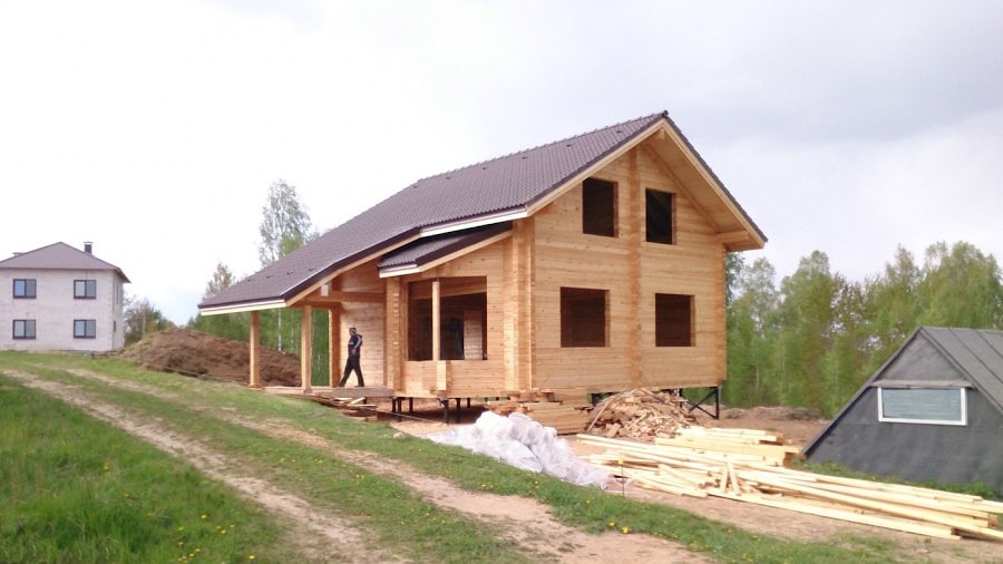 Строительство деревянного дома из профилированного бруса "Черепаха"  